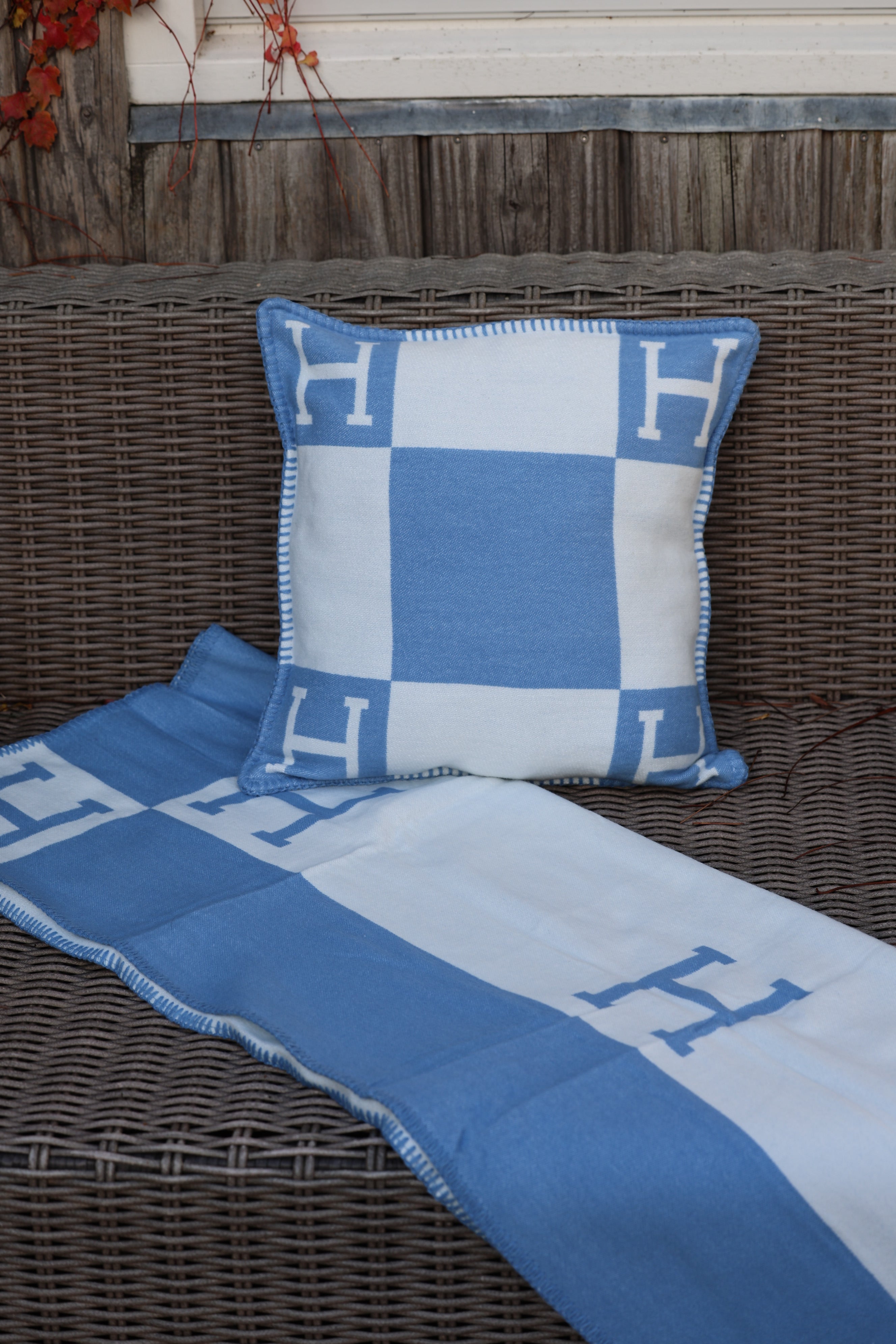 Horses and Lifestyle Pillow H Baby Blue