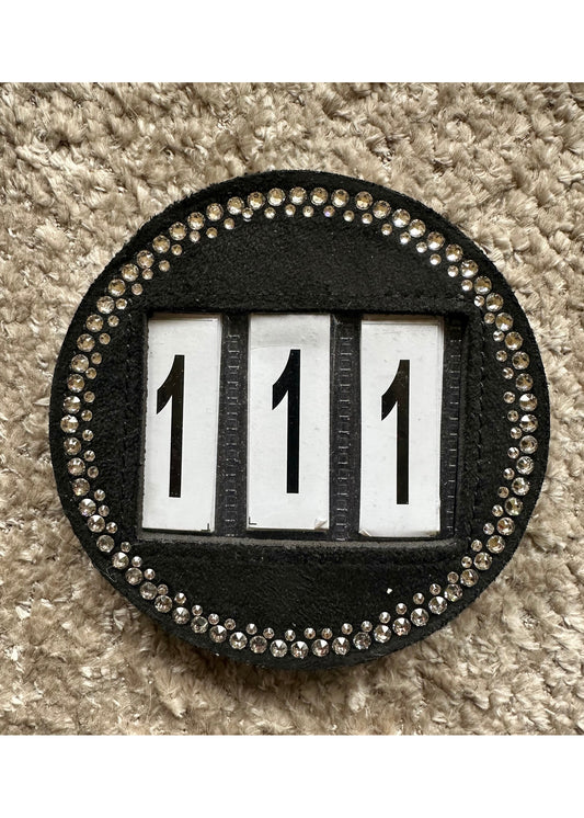 Swarovski Competition Number Black Suede Crystal 01