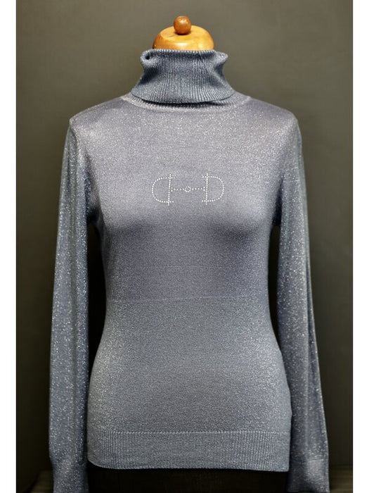 Lamantia couture Swarovski col trui shiny lurex