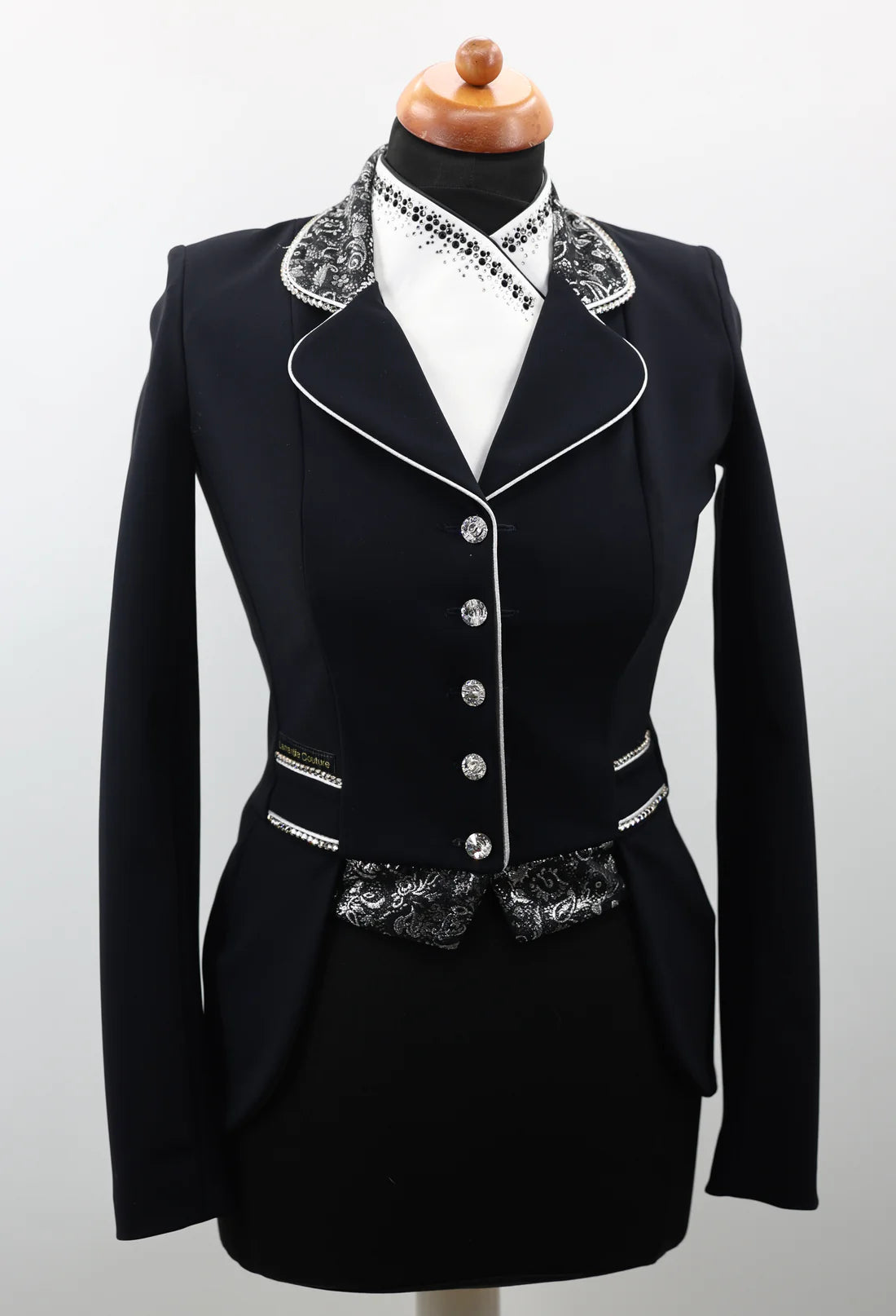 DEMO Lamantia Couture Mini Frack Silver Night SIZE 34