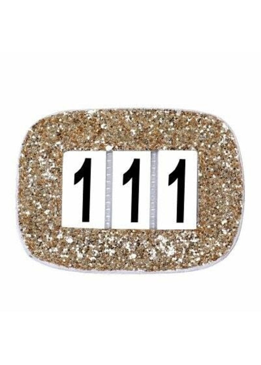 Wedstrijd nummer glitter goud