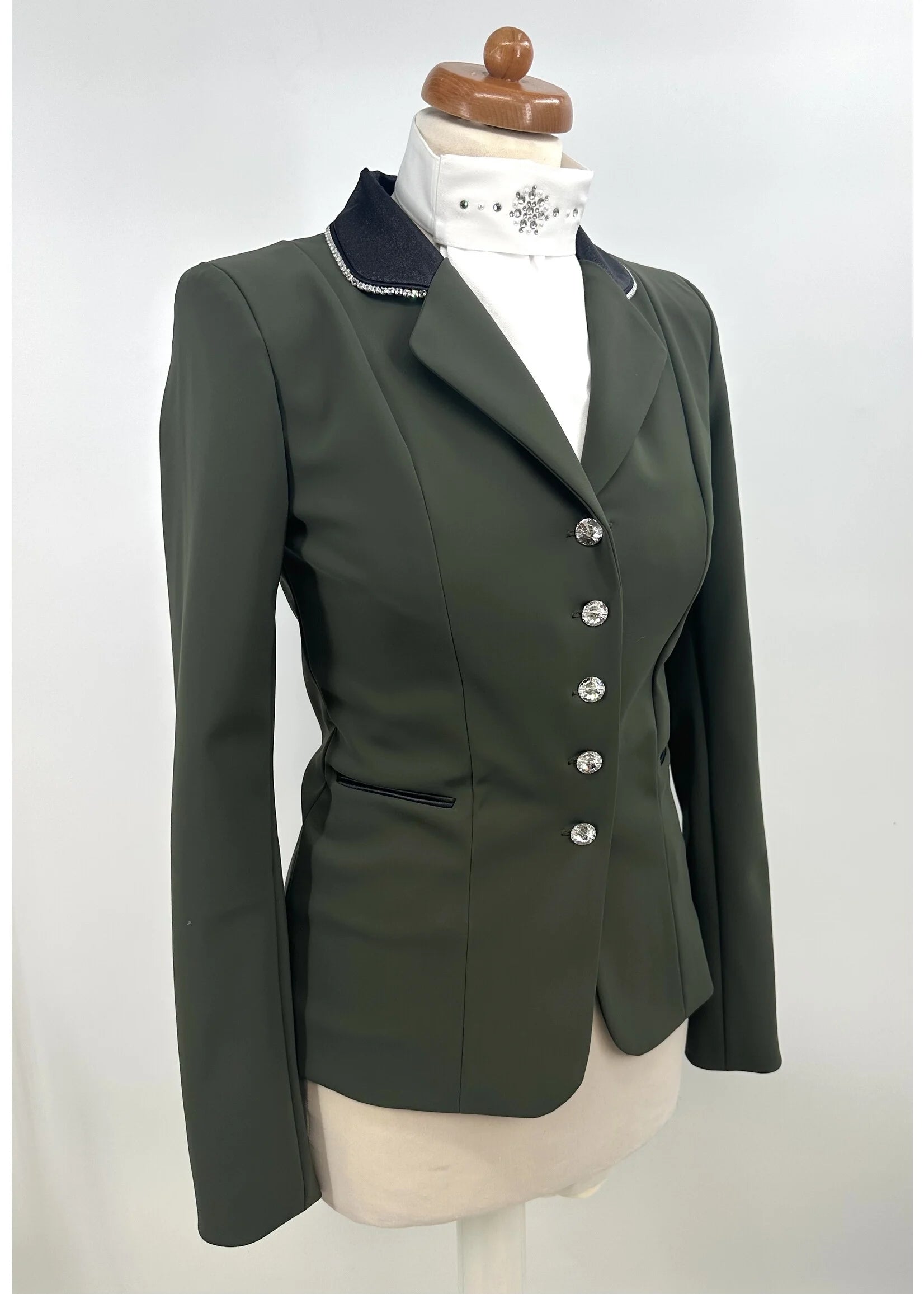 Lamantia Couture sportive kaki green limited edition black flower