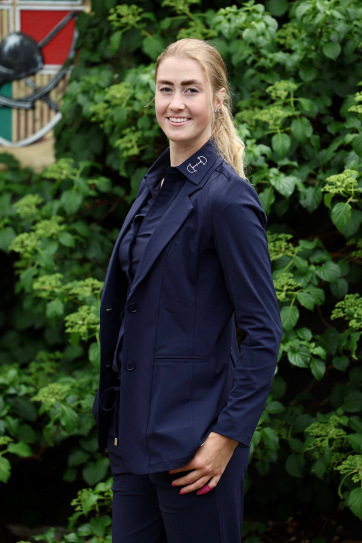 Equestrian Style Blazer Swarovski Blue