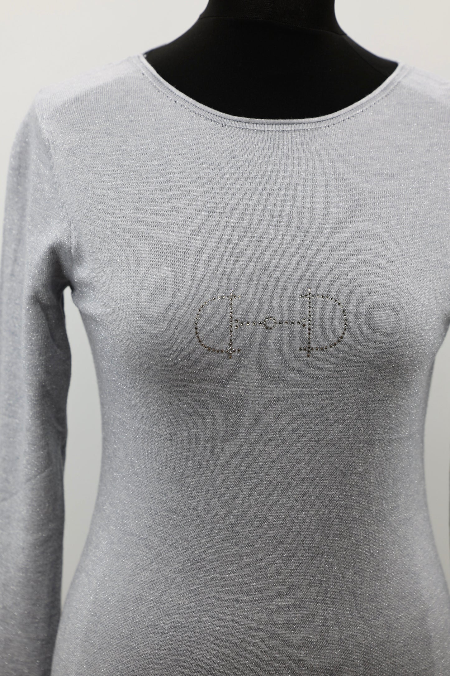 Equestrian Style Round Swarovski Grijs