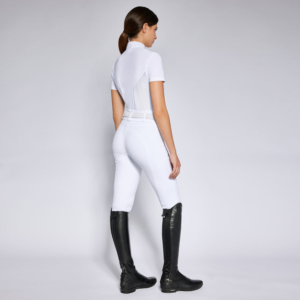 Cavalleria Toscana perforated inserts zip competition shirt