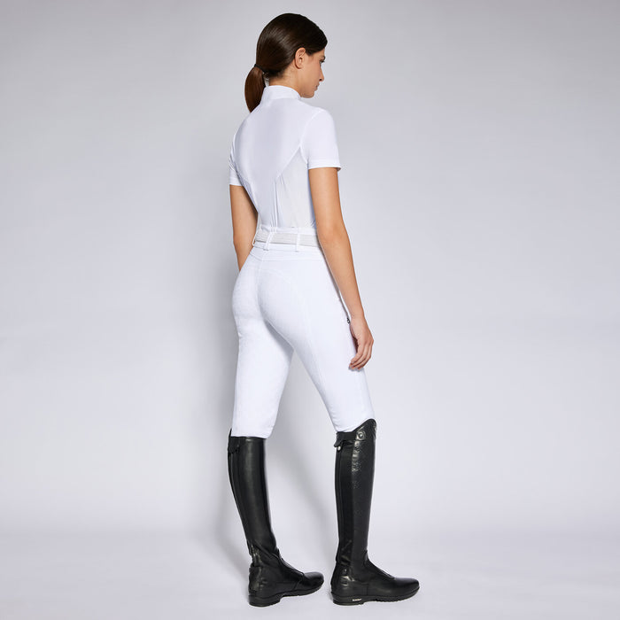 Cavalleria Toscana perforated inserts zip competition shirt