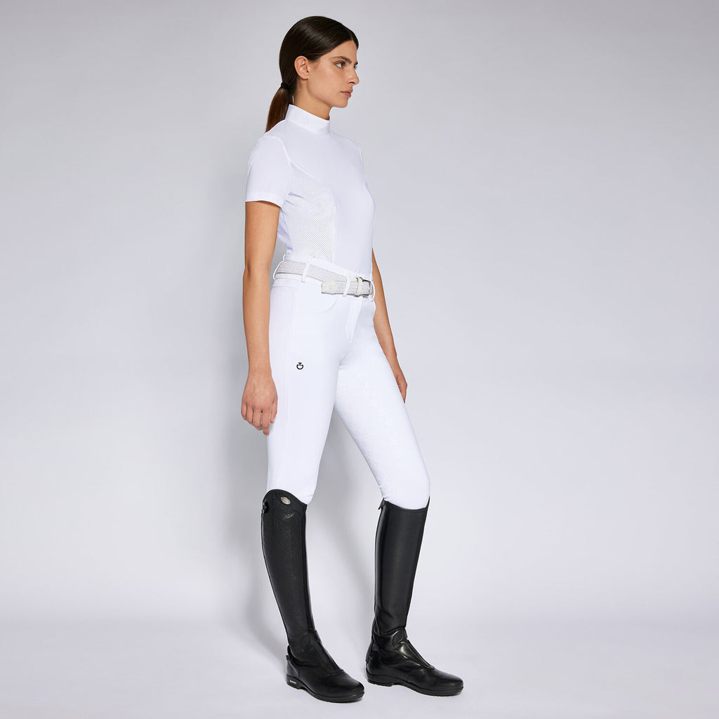 Cavalleria Toscana perforated inserts zip competition shirt