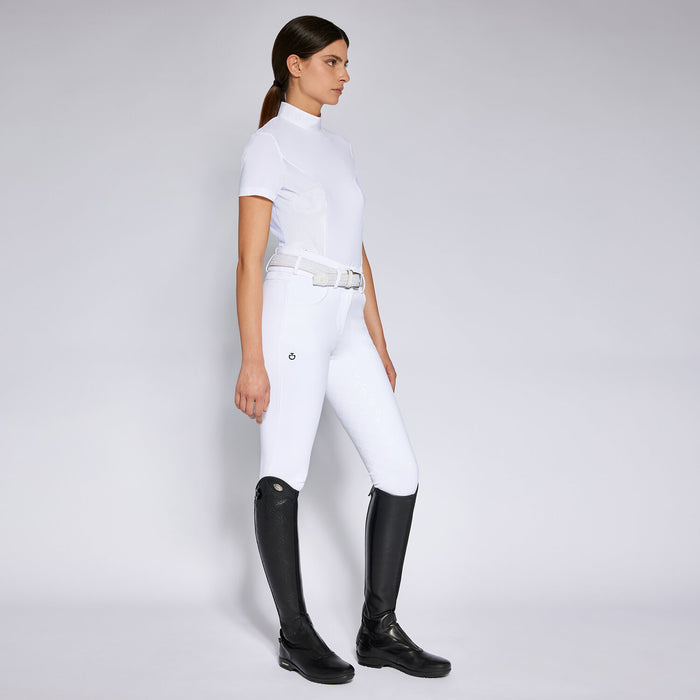 Cavalleria Toscana perforated inserts zip competition shirt