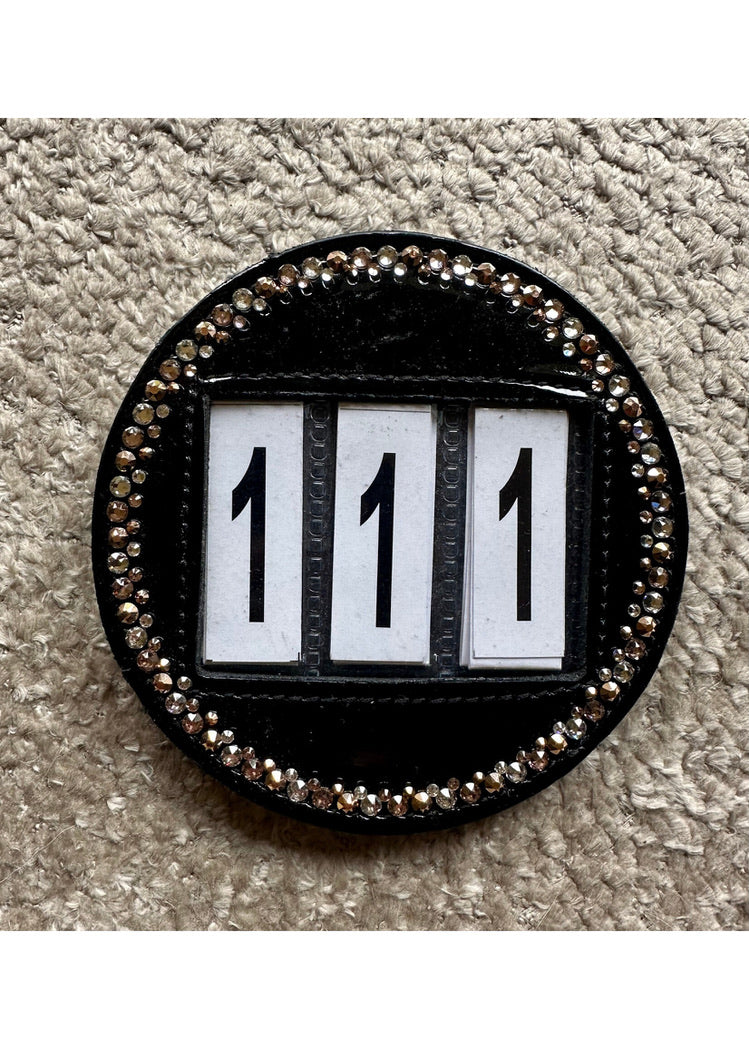 Swarovski Competition Number Black Lacquer Crystal Rose