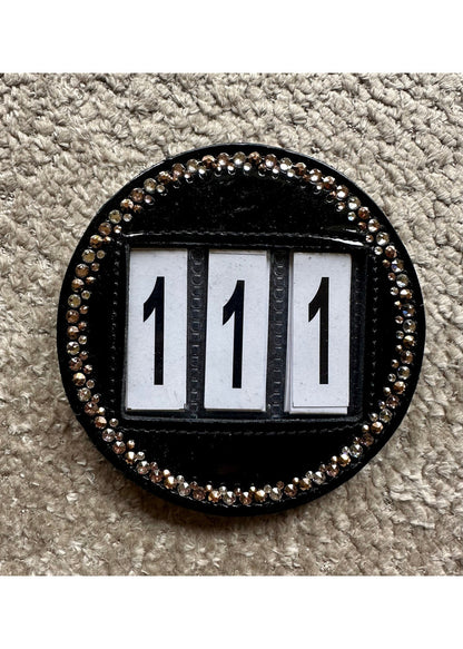 Swarovski Competition Number Black Lacquer Crystal Rose