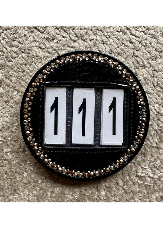 Swarovski Competition Number Black Lacquer Crystal Rose