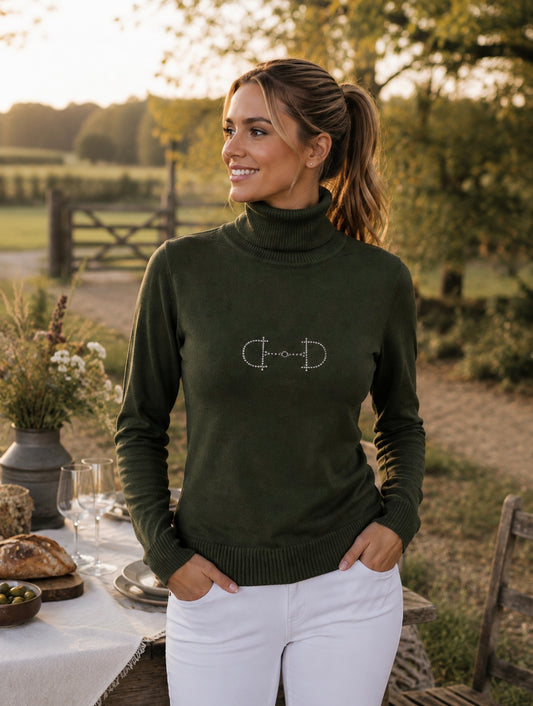 Equestrian style coltrui swarovski one size Green