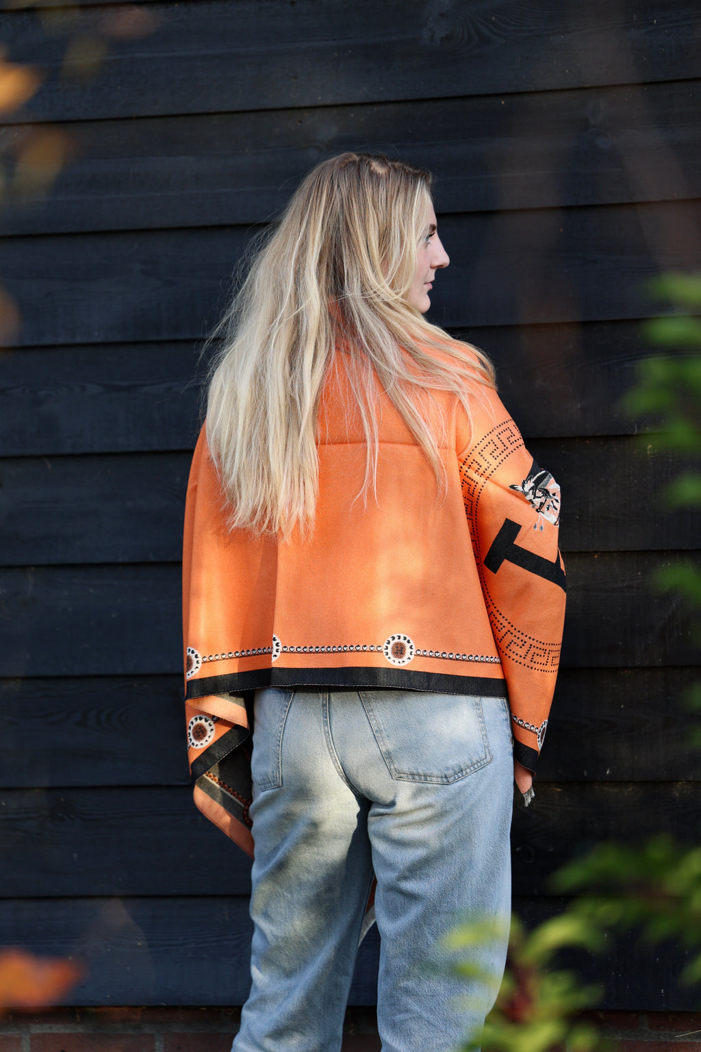 Horses and Lifestyl H Scarf Orange Black