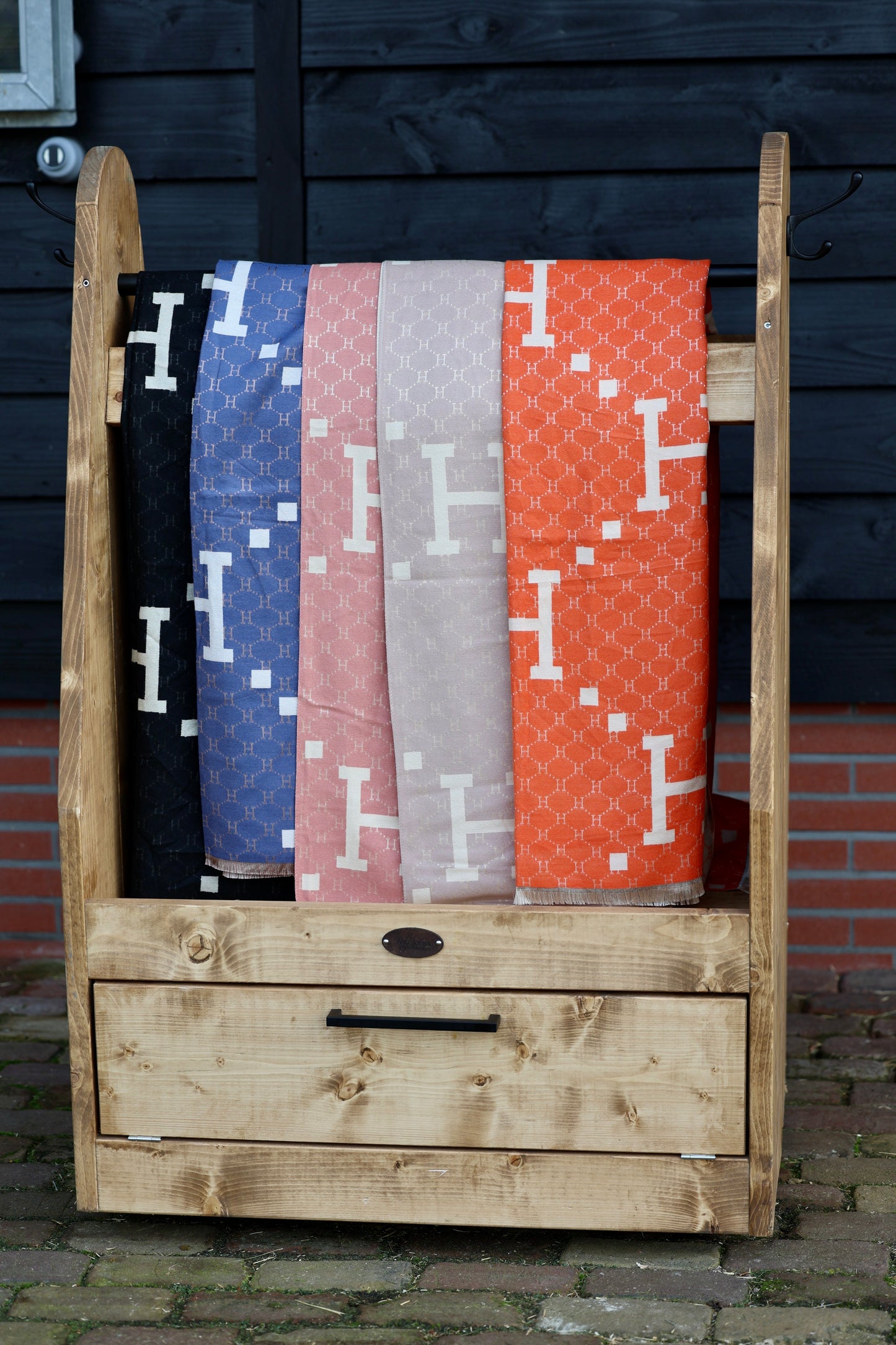 Horses and Lifestyl H Scarf Blue
