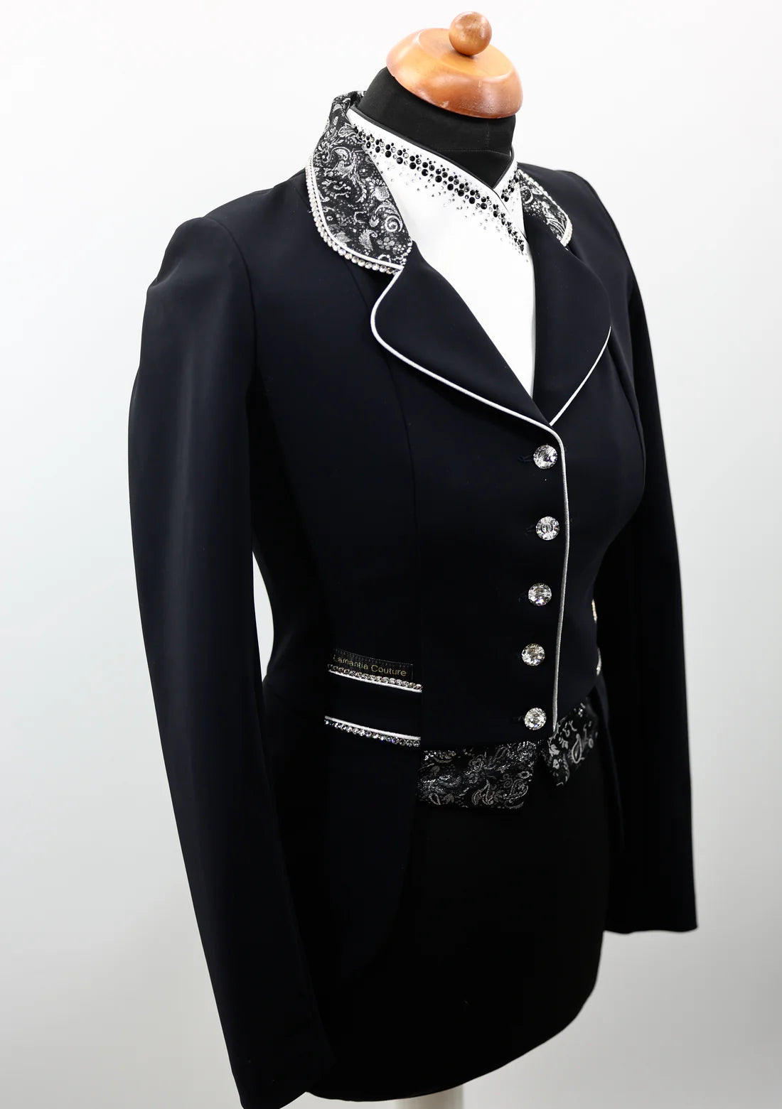 DEMO Lamantia Couture Mini Frack Silver Night SIZE 34