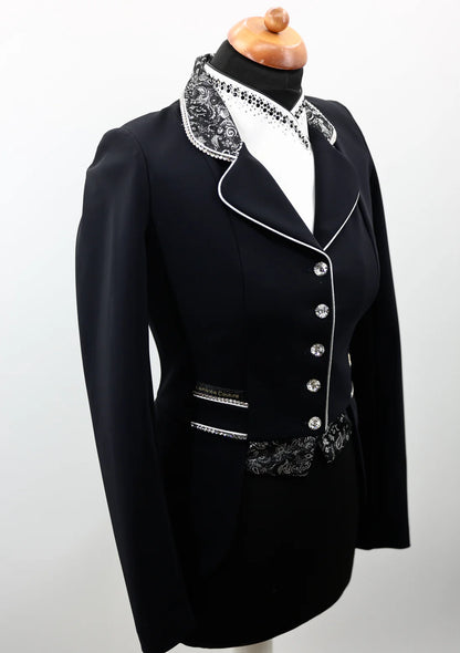 DEMO Lamantia Couture Mini Frack Silver Night SIZE 34