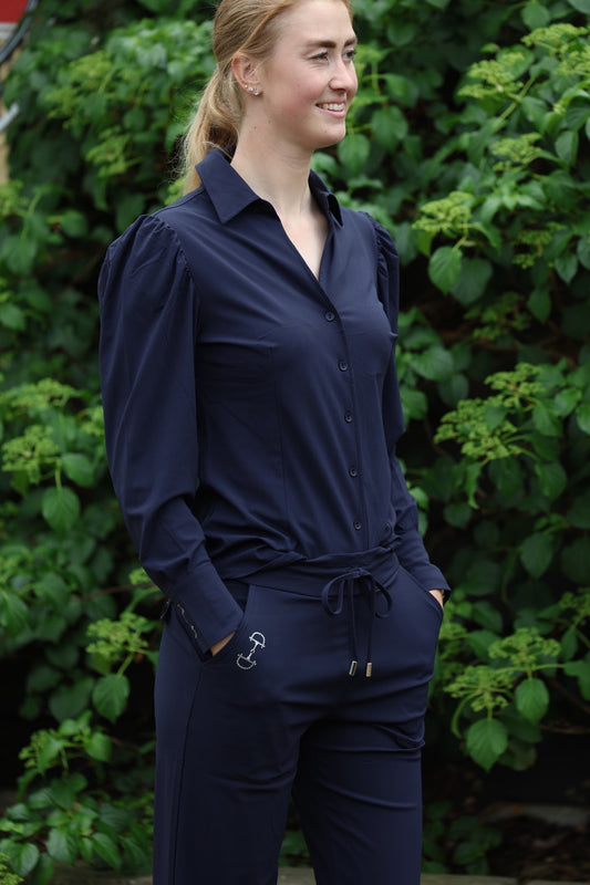 Equestrian Style Broek Swarovski Blue