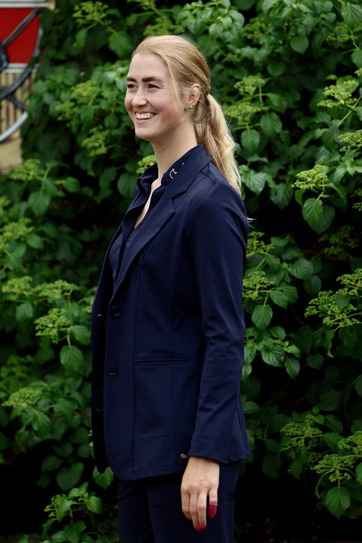 Equestrian Style Blazer Swarovski Blue