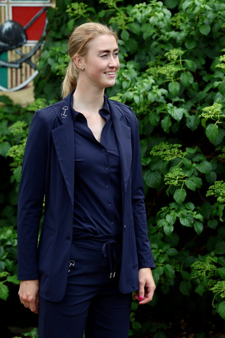 Equestrian Style Blazer Swarovski Blue