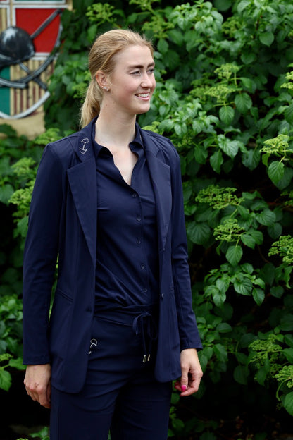 Equestrian Style Blazer Swarovski Blue