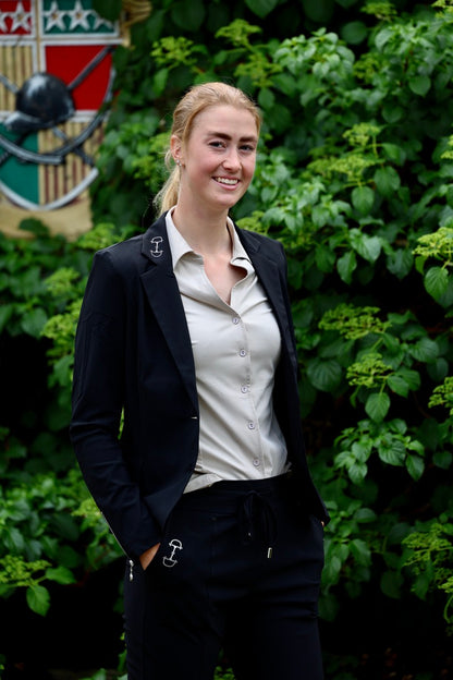 Equestrian Style Blazer Swarovski Black