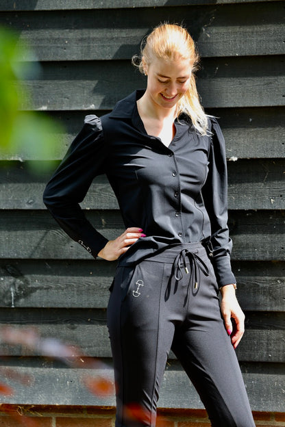 Equestrian Style Broek Swarovski Black