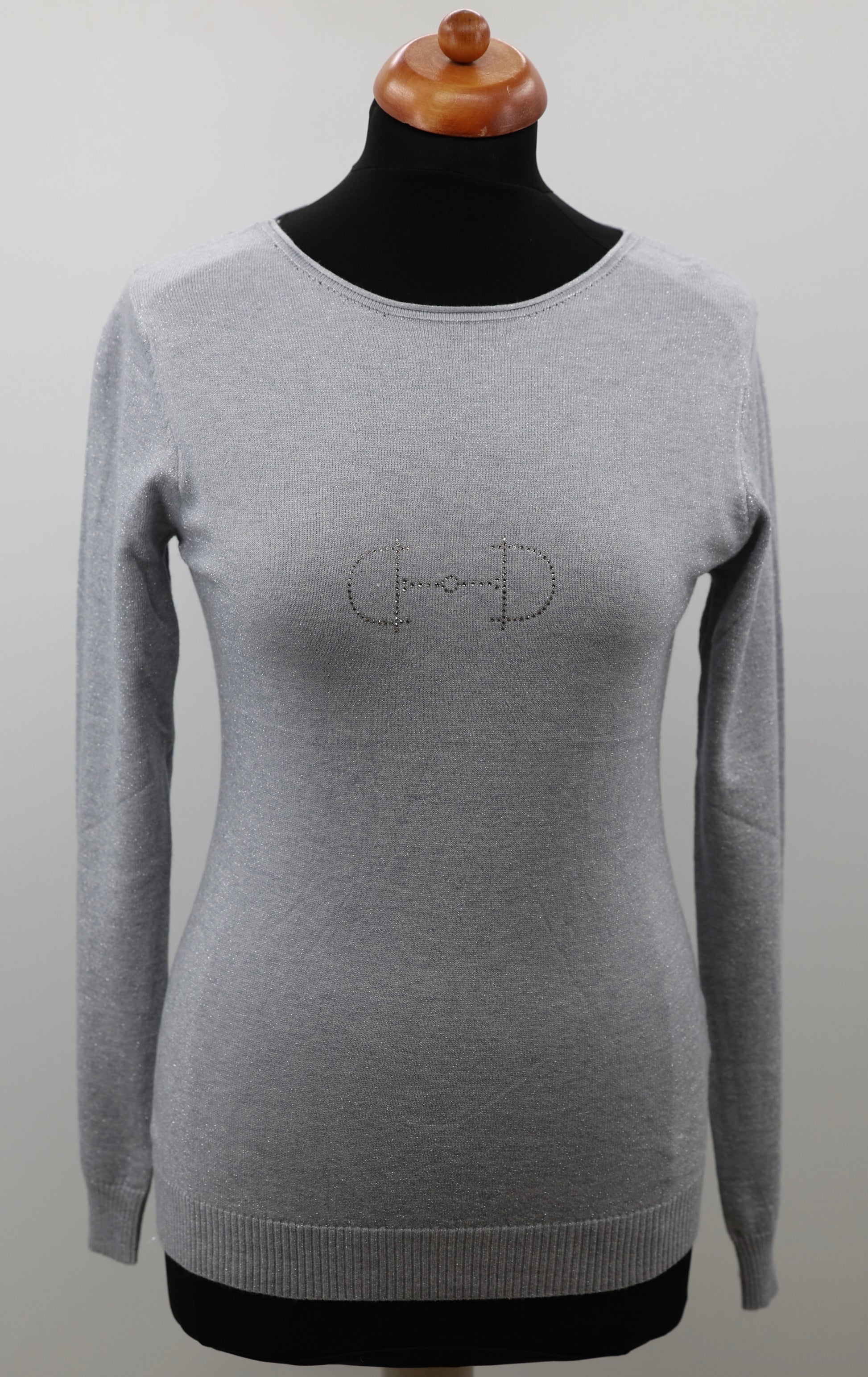 Equestrian Style Round Swarovski Grijs