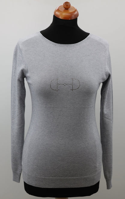 Equestrian Style Round Swarovski Grijs