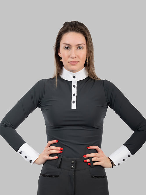 Aviar Technical Longsleeve Show Shirt in Anthracite