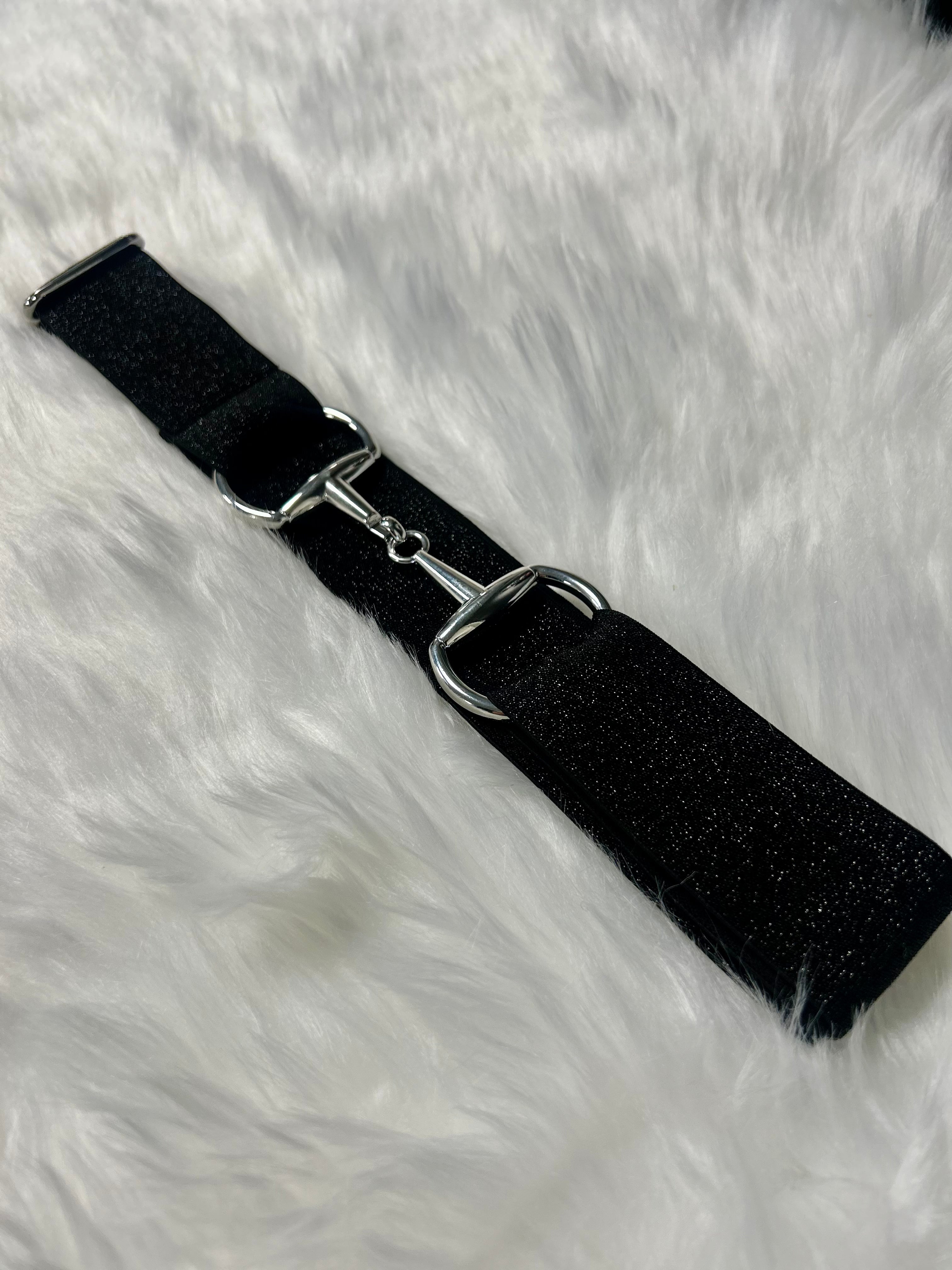 Shiny bit riem - Zwart