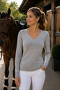 Equestrian Style V-hals Swarovski Grijs